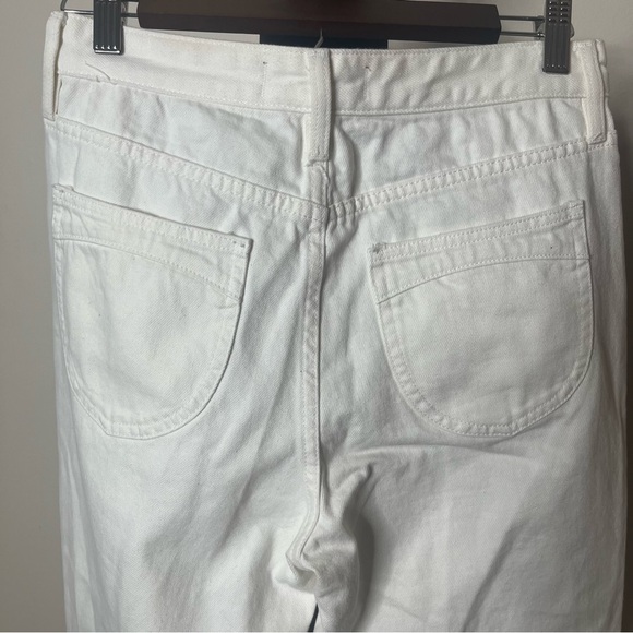 We The Free White High Rise Flare Leg Button Fly Raw Hem Jeans Women’s Sz 28 NWT - Picture 5 of 5